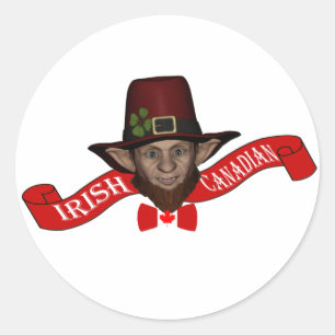 Funny patriotic Irish Canadian leprechaun Ronde Sticker