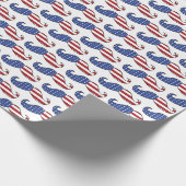 Funny Patriotic Mustache Pattern Cadeaupapier (Hoek)