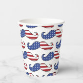 Funny Patriotic Mustache Pattern Papieren Bekers (Voorkant)