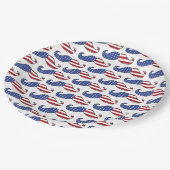 Funny Patriotic Mustache Pattern Papieren Bordje (Gekanteld)