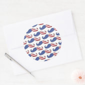 Funny Patriotic Mustache Pattern Ronde Sticker (Envelop)