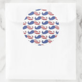Funny Patriotic Mustache Pattern Ronde Sticker (Tas)