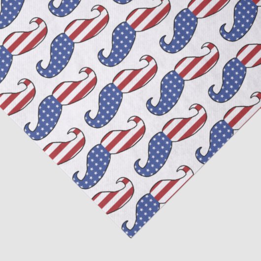Funny Patriotic Mustache Pattern Tissuepapier (Detail)