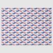 Funny Patriotic Mustache Pattern Tissuepapier (Voorkant)