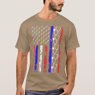 Funny Patriotic Nurse 4 juli Amerikaanse vlag St. T-shirt