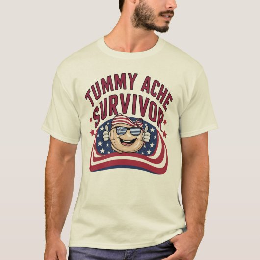 Funny Patriotic Pap T-shirt - Buikpijn Overlevende (Voorkant)