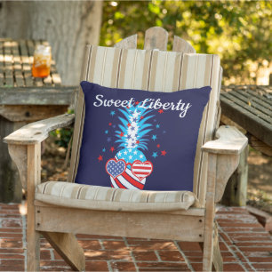 Funny Patriotic Pineapple Buitenkussen