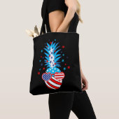Funny Patriotic Pineapple Tote Bag (Dichtbij)
