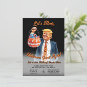 Funny Patriotic Trump Halloween Party Kaart (Staand voorkant)