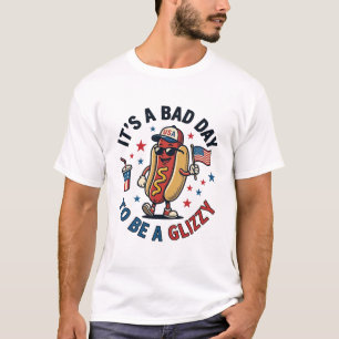 Funny Patriotische Hot Dog Vintage Gravure Shirt D