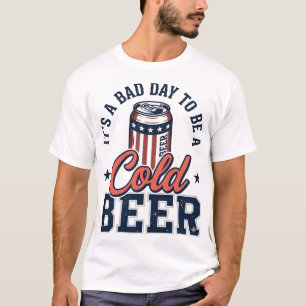 Funny Patriottische Koude Bier Vintage Vector T-sh T-shirt