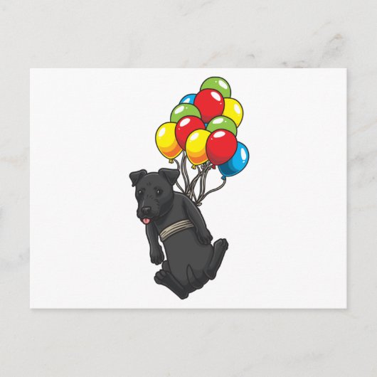 Funny Patterdale Terrier Dog met ballonnen Briefkaart (Voorkant)