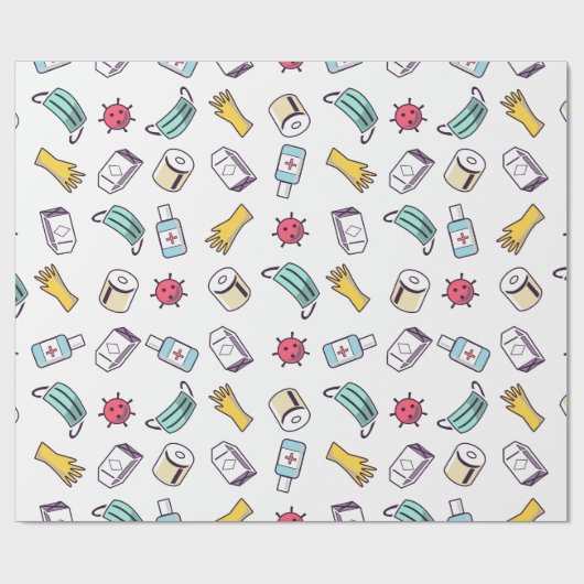 Funny Pattern Birthday Quarantine Cadeaupapier (Vlak)
