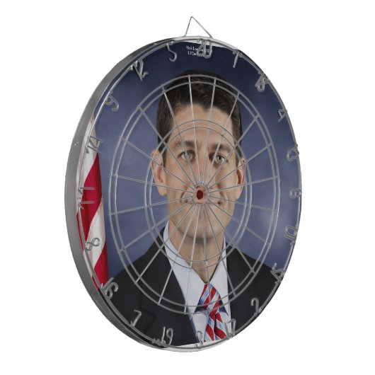 Funny Paul Ryan Dart Board van Rick London Dartbord (Voorkant Links)
