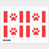 Funny Paw Canadese vlag Rechthoekige Sticker (Vel)