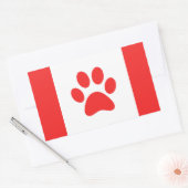 Funny Paw Canadese vlag Rechthoekige Sticker (Envelop)