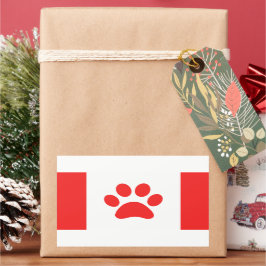 Funny Paw Canadese vlag Rechthoekige Sticker