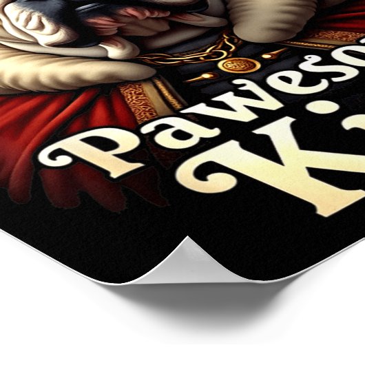 Funny Pawesome English Bulldog King Dog Art  Poster (Hoek)