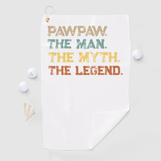 Funny PawPaw Het Man The Myth The Legend Custom Golfhanddoek (Insitu)