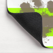 Funny Pawprint op Electric Lime Green Stripes Muismat (Hoek)