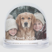 Funny Paws Kids Repeat Kid Dog Photo Personalized  Sneeuwbol (Achterkant)