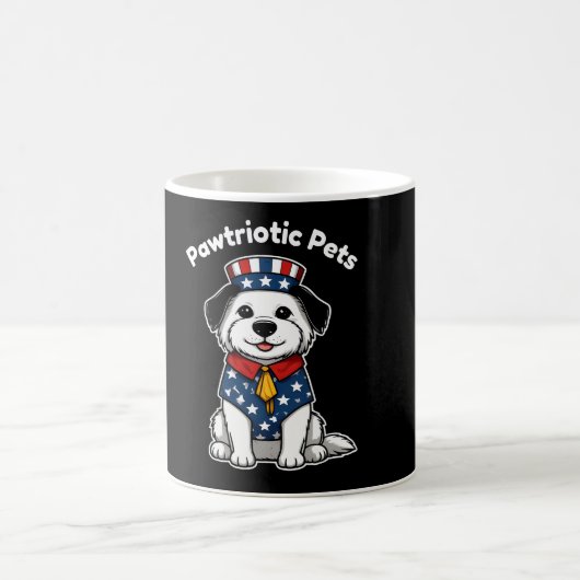 Funny Pawtriotic Pets – USA FlagClassic Mug, 11 oz Koffiemok (Center)