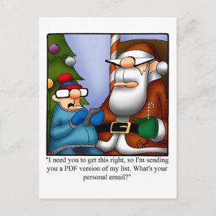 Funny PDF-lijst voor het Briefkaart Santa Humor