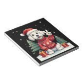 Funny Peace Hand Maltese Christmas Lights Womens M Notitieblok (Schuin)