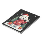 Funny Peace Hand Maltese Christmas Lights Womens M Notitieblok (Linkerzijde)