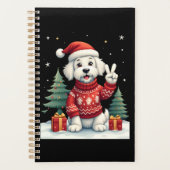 Funny Peace Hand Maltese Christmas Lights Womens M Planner (Voorkant)