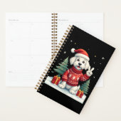 Funny Peace Hand Maltese Christmas Lights Womens M Planner (Display)