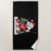 Funny Peace Hand Maltese Christmas Lights Womens M Strandlaken (Voorkant)