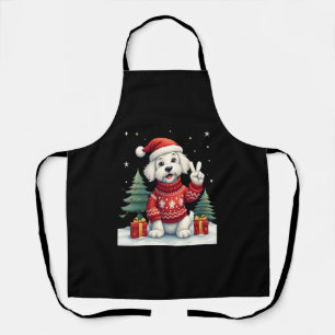 Funny Peace Hand Maltese Kerstlichten Dames M Schort