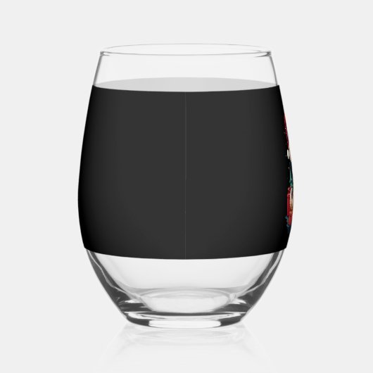 Funny Peace Hand Poodle Christmas Lights Womens Me Wijnglas Zonder Voet (Rechts)