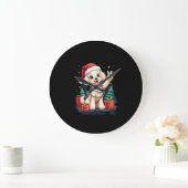 Funny Peace Hand Poodle Kerstverlichting Dames T-S Grote Klok (Huis)