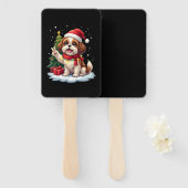 Funny Peace Hand Shih Tzu Christmas Lights Womens  Handwaaier (Voorkant en achterkant)