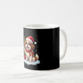 Funny Peace Hand Shih Tzu Christmas Lights Womens  Koffiemok (Voorkant rechts)