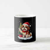 Funny Peace Hand Shih Tzu Christmas Lights Womens  Koffiemok (Center)