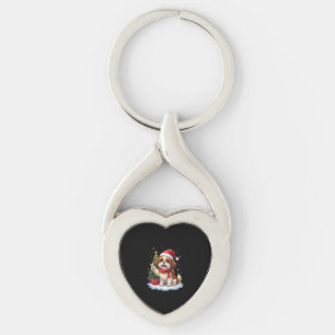 Funny Peace Hand Shih Tzu Kerstverlichting Dames Sleutelhanger