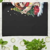 Funny Peace Hand Shih Tzu Kerstverlichting Dames Theedoek (Gevouwen)