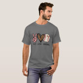 Funny Peace Love Baseball Ma Leopard Print T-shirt (Voorkant volledig)