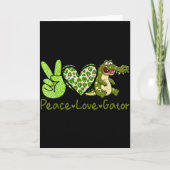 Funny Peace Love Gator Cute Costume Animal Lover A Kaart (Voorkant)