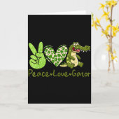Funny Peace Love Gator Cute Costume Animal Lover A Kaart (Gele Bloem)