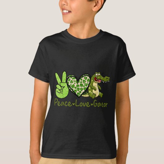 Funny Peace Love Gator Cute Costume Animal Lover A T-shirt (Voorkant)