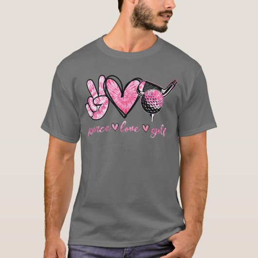 Funny Peace Love Golf Player Sport Lovers boy frie T-shirt (Voorkant)