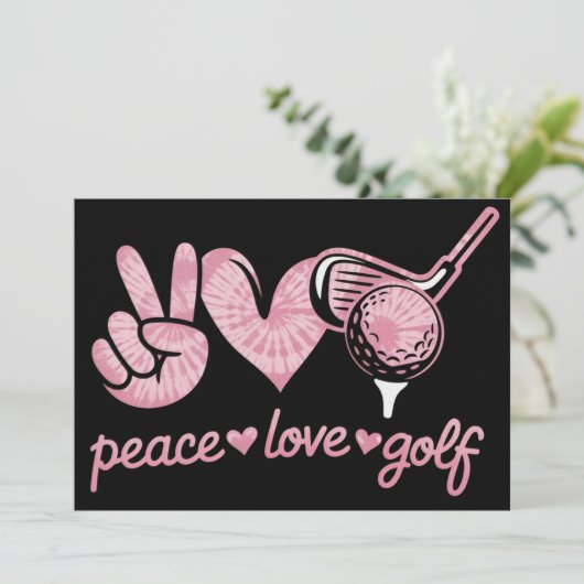 Funny Peace Love Golf Player Sport Lovers Kaart (Staand voorkant)