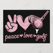 Funny Peace Love Golf Player Sport Lovers Kaart (Voorkant)