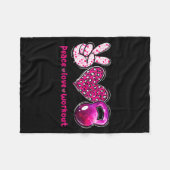 Funny Peace Love Workout Gym Lifting Gymer Valenti Fleece Deken (Voorkant (Horizontaal))
