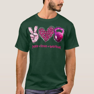 Funny Peace Love Workout Gym Lifting Gymer Valenti T-shirt