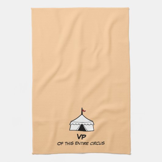 Funny Peach and White Circus Tent Quote Theedoek (Verticaal)